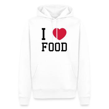 i heart food - Sweat à capuche Premium bio Homme - blanc - Devant - Nico (187cm)