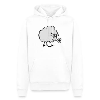 Mouton avec fleur - Sweat à capuche Premium bio Homme - blanc - Devant - Nico (187cm)