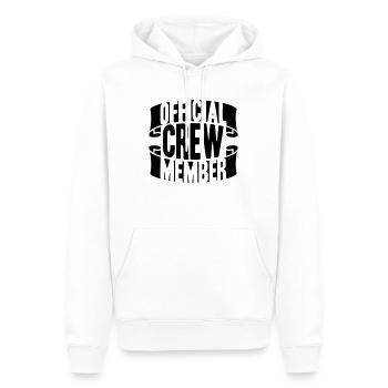 Cool Official Crew Member Banner Logo - Männer Premium Bio Hoodie - Weiß - Vorne - Nico (187cm)