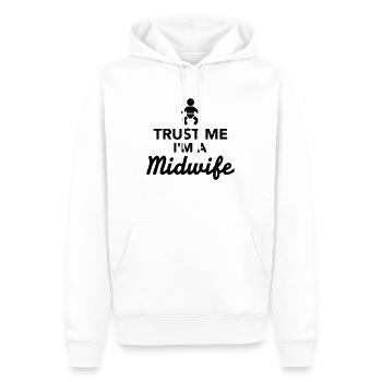 Trust me I'm a Midwife - Sweat à capuche Premium bio Homme - blanc - Devant - Nico (187cm)