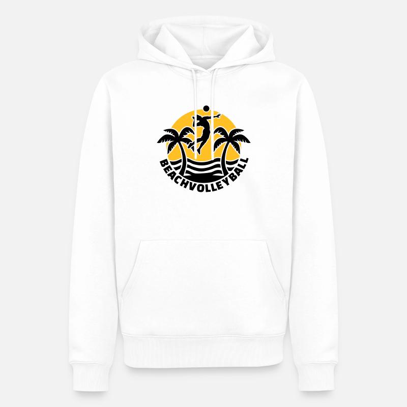 Beachvolleyball - Sweat à capuche Premium bio Homme - blanc