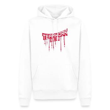 graffiti stamp drop crew teamwork cool design - Men’s Premium Organic Hoodie - white - Front - Nico (187cm)
