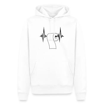 puls coeur fréquence toilette papier klopapie - Sweat à capuche Premium bio Homme - blanc - Devant - Nico (187cm)