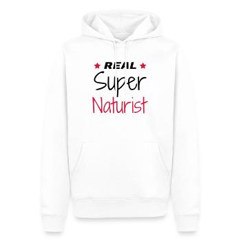 Naturisme / Naturiste / Nudisme / Nudiste - Sweat à capuche Premium bio Homme - blanc - Devant - Nico (187cm)
