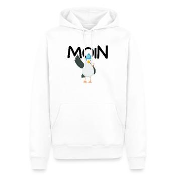 Moin Nordsee Ostsee Anker Lustiger Spruch Urlaub - Männer Premium Bio Hoodie - Weiß - Vorne - Nico (187cm)