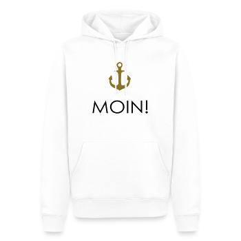 MOIN Anker 1-- - Männer Premium Bio Hoodie - Weiß - Vorne - Nico (187cm)