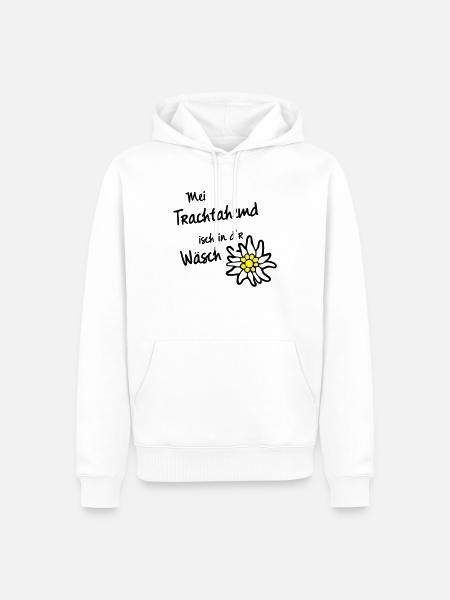 Trachtahemd in d'r Wäsch T-Shirts - Männer Premium Bio Hoodie - Weiß