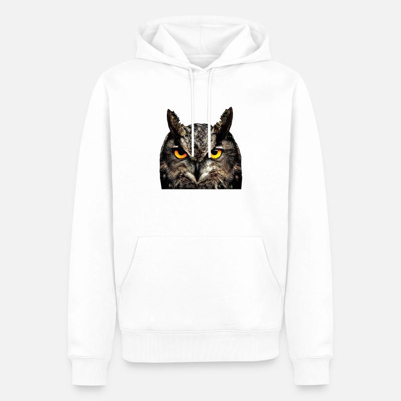 hibou - Sweat à capuche Premium bio Homme - blanc
