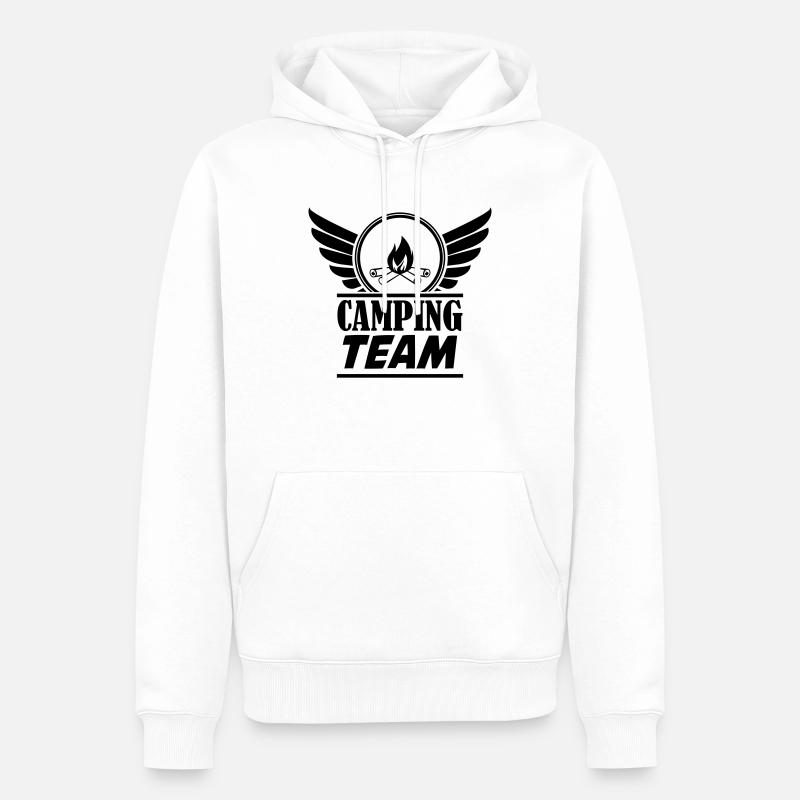 Équipe de camping - Sweat à capuche Premium bio Homme - blanc