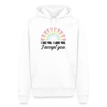 I See You I Love You I Accept You Gay Pride Lesbia - Männer Premium Bio Hoodie - Weiß - Vorne - Nico (187cm)