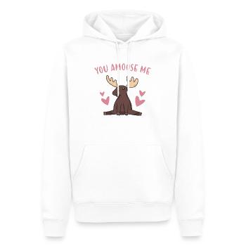 Elk You Amoose Me Moose - Men’s Premium Organic Hoodie - white - Front - Nico (187cm)