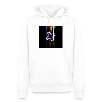 Plus vor einen Regenbogen - Männer Premium Bio Hoodie - Weiß - Vorne - Nico (187cm)