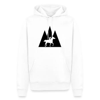Dreieck Berg und Pferd - (2) - Männer Premium Bio Hoodie - Weiß - Vorne - Nico (187cm)