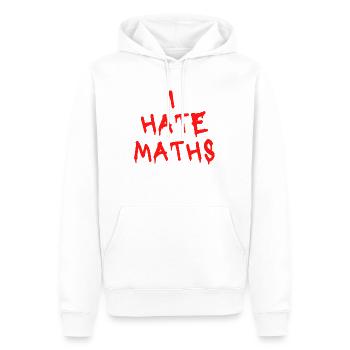 I HATE MATHS - Sweat à capuche Premium bio Homme - blanc - Devant - Nico (187cm)