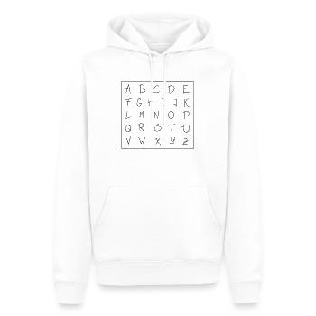 Alphabet mit Rahmen - Männer Premium Bio Hoodie - Weiß - Vorne - Nico (187cm)