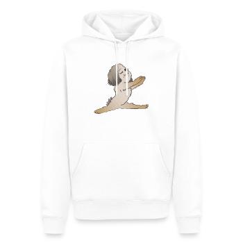 Un bichon havanais fait un cadeau pour les amateurs de yoga - Sweat à capuche Premium bio Homme - blanc - Devant - Nico (187cm)