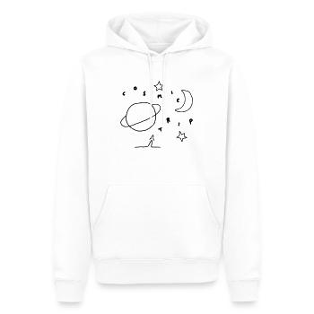 COSMIC TRIP - Sweat à capuche Premium bio Homme - blanc - Devant - Nico (187cm)