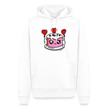 gâteau saint valentin couleurs - Sweat à capuche Premium bio Homme - blanc - Devant - Nico (187cm)