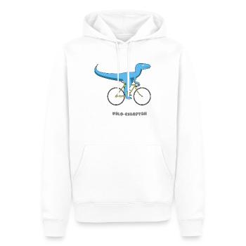 velo'ciraptor - Männer Premium Bio Hoodie - Weiß - Vorne - Nico (187cm)