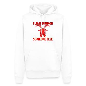Please Summon Someone Else 2 - Men’s Premium Organic Hoodie - white - Front - Nico (187cm)
