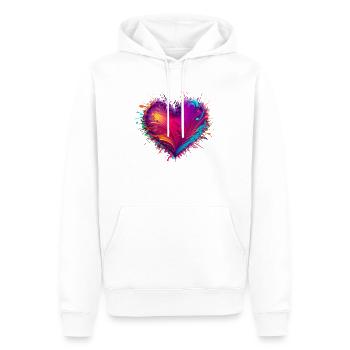 Valentine's Day | Colorful Heart | Colorful Heart - Men’s Premium Organic Hoodie - white - Front - Nico (187cm)