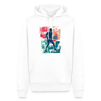 Tennisser Vintage Tennis Coach Tennisspeler - Mannen Premium Bio hoodie - wit - Voor - Nico (187cm)