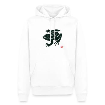 Peinture traditionnelle chinoise de grenouille vintage - Sweat à capuche Premium bio Homme - blanc - Devant - Nico (187cm)