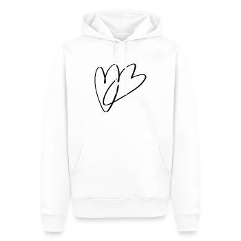 Herzen - Männer Premium Bio Hoodie - Weiß - Vorne - Nico (187cm)