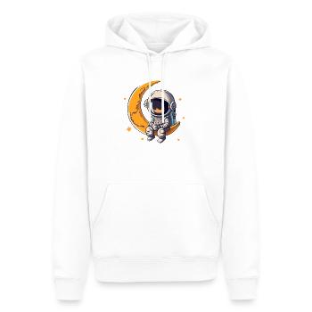 Astronaut auf dem Mond - Männer Premium Bio Hoodie - Weiß - Vorne - Nico (187cm)