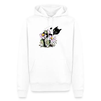 Chat - Sweat à capuche Premium bio Homme - blanc - Devant - Nico (187cm)