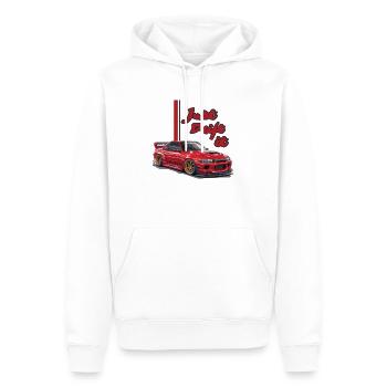 Just Drift It - Männer Premium Bio Hoodie - Weiß - Vorne - Nico (187cm)