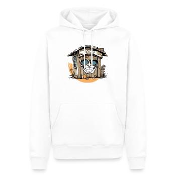 La cabane du sourire - Sweat à capuche Premium bio Homme - blanc - Devant - Nico (187cm)