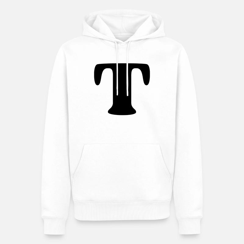 Buchstabe T - Männer Premium Bio Hoodie - Weiß