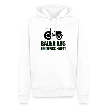 bauer aus leidenschaft - Männer Premium Bio Hoodie - Weiß - Vorne - Nico (187cm)