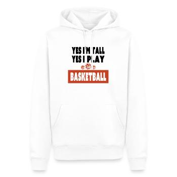 Ja, ich spiele Basketball Lustiger Retro-Vintage-Spieler - Männer Premium Bio Hoodie - Weiß - Vorne - Nico (187cm)