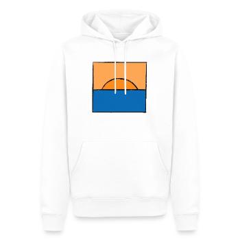Sonnenuntergang - Männer Premium Bio Hoodie - Weiß - Vorne - Nico (187cm)