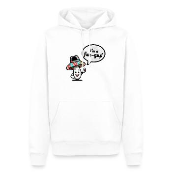 Fun-Guy Pilz Sprechblase Digitale Kunst - Männer Premium Bio Hoodie - Weiß - Vorne - Nico (187cm)