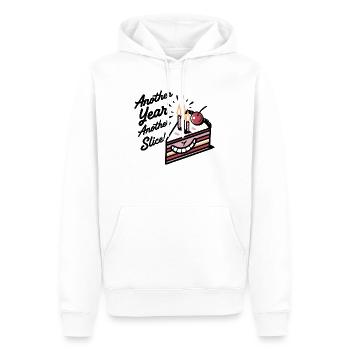 Feierliches Tortenstück Noch ein Jahr, noch ein Stück! - Männer Premium Bio Hoodie - Weiß - Vorne - Nico (187cm)