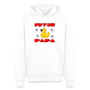 FUTUR PAP - Sweat à capuche Premium bio Homme - blanc - Devant - Nico (187cm)
