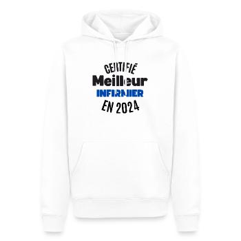 Zertifizierte beste Krankenschwester im Jahr 2024 - Männer Premium Bio Hoodie - Weiß - Vorne - Nico (187cm)