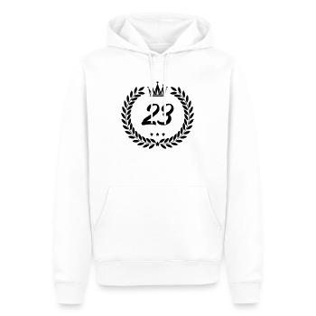 blason 23 - Sweat à capuche Premium bio Homme - blanc - Devant - Nico (187cm)