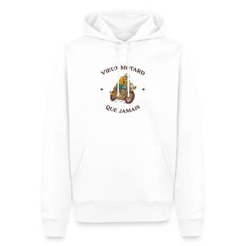 Vieux motard que jamais - Sweat à capuche Premium bio Homme - blanc - Devant - Nico (187cm)
