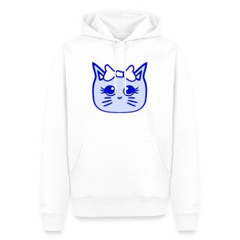 Süße Mädchen Katze Hübsche Schleife Frau Weiblich - Männer Premium Bio Hoodie - Weiß - Vorne - Nico (187cm)