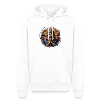 Sainte Marie Marie Vierge Marie Sainte - Sweat à capuche Premium bio Homme - blanc - Devant - Nico (187cm)