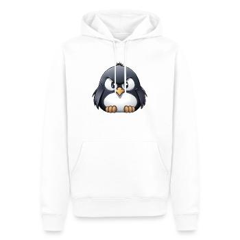 Grumpy Pinguin - Männer Premium Bio Hoodie - Weiß - Vorne - Nico (187cm)