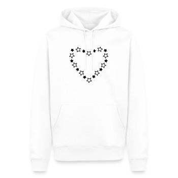 Stern-Herz! - Männer Premium Bio Hoodie - Weiß - Vorne - Nico (187cm)