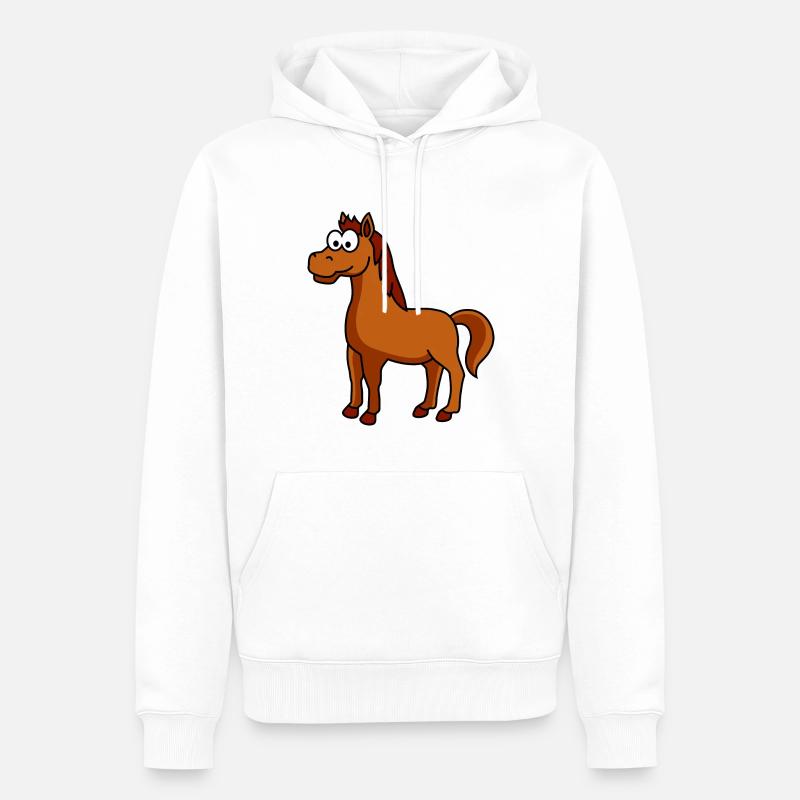 Cheval Comic Animal - Sweat à capuche Premium bio Homme - blanc