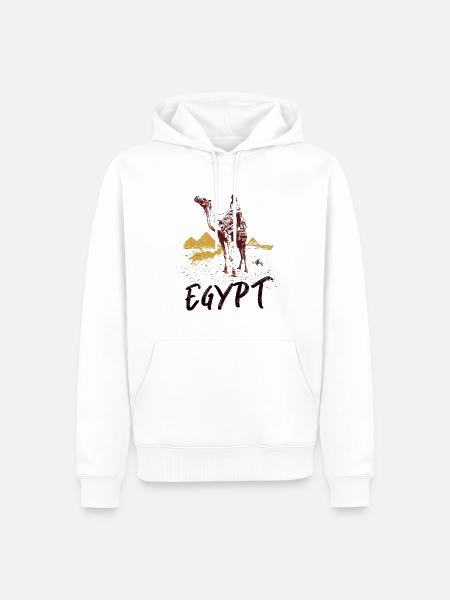 Illustration: Bedouin of Egypt and pyramids - Men’s Premium Organic Hoodie - white