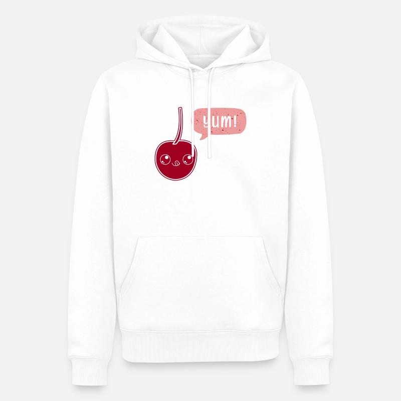 Yummy Cherry - Männer Premium Bio Hoodie - Weiß