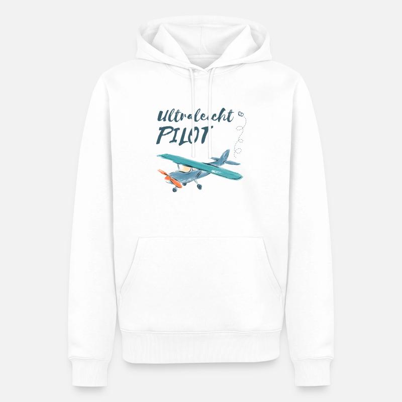 UL Pilot - Männer Premium Bio Hoodie - Weiß